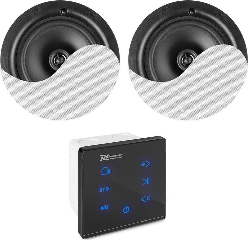Power Dynamics - Powerline A50BSet - Inbouw Versterker - 2 Plafondspeakers - Bluetooth