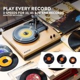 Retro Platenspeler met Bluetooth en Speakers - Fenton RP165L - Incl. Naald - Lichtbruin Hout