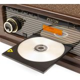 Retro Platenspeler Bluetooth - Fenton Memphis - Cassett - Mp3 Spele - FM en DAB Radio - Donkerbruin