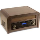 Retro Platenspeler met Bluetooth - Fenton Nashville - C - Mp - FM / DAB Radio - Ingebouwde Speakers
