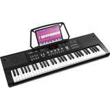 MAX - KB15 - Keyboard - Zwart - 61 Toetsen - Inclusief Microfoon en Bladmuziekhouder