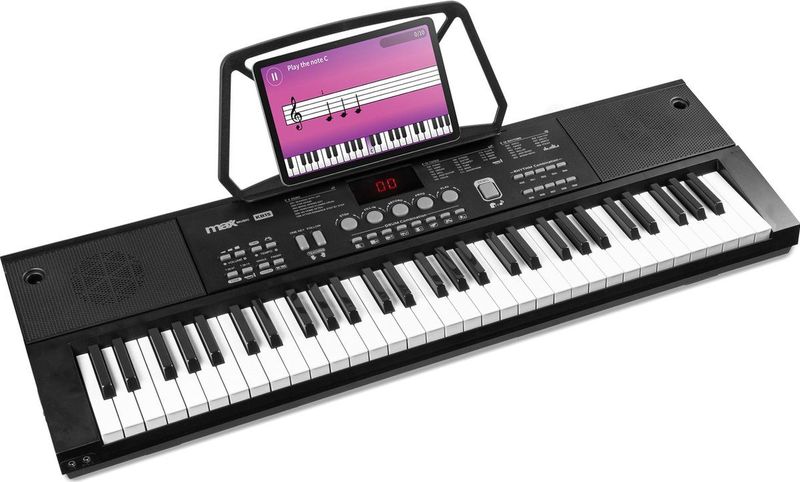 MAX - KB15 - Keyboard - Zwart - 61 Toetsen - Inclusief Microfoon en Bladmuziekhouder