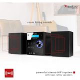 Audizio - Metz - Stereo Set - Zwart - Bluetooth - AUX - Alarm