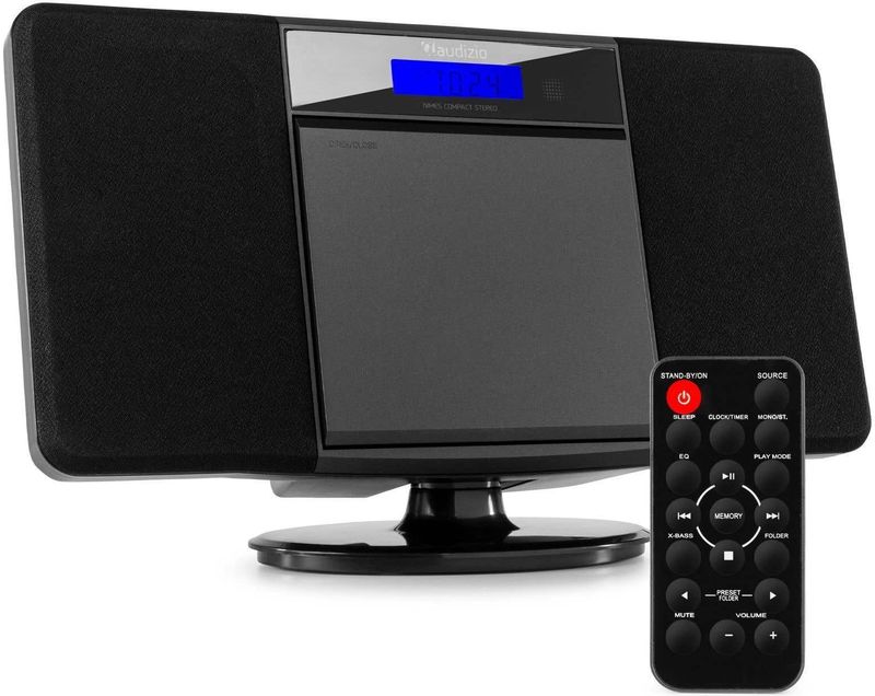 Stereo Set met CD-Speler en FM Radio - Audizio Nimes - USB - MP3 - Bluetooth - 50 W - Zwart