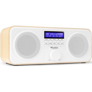 DAB Radio met FM - Audizio Novara - Stereo - 40 Watt - 20 Voorkeurszenders - Wit