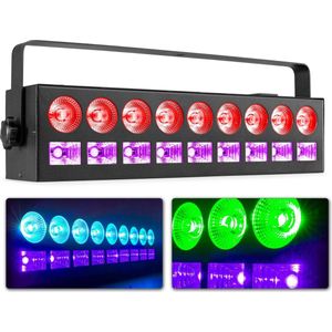 LED bar RGBW-UV - BeamZ LCB99 - met 9x 4W RGBW LED's + 9x 3W UV blacklight LED's - DMX