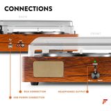 Platenspeler met speakers - Fenton RP106W - met USB en stereo geluid - Bruin (hout)