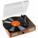 Platenspeler met speakers - Fenton RP106W - met USB en stereo geluid - Bruin (hout)