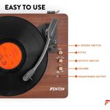 Fenton - RP162D - Platenspeler - Donkerbruin - High Quality Speakers - Bluetooth