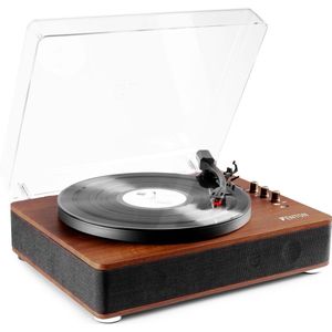 Platenspeler Bluetooth (in/uit) - Fenton RP162D - retro platenspeler met speakers (stereo) en mp3 speler - Donkerbruin