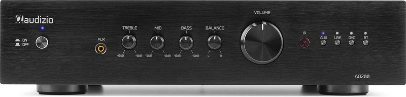 Stereo versterker - Audizio AD200B - hifi versterker met Bluetooth - Subwoofer aansluiting - Zwart