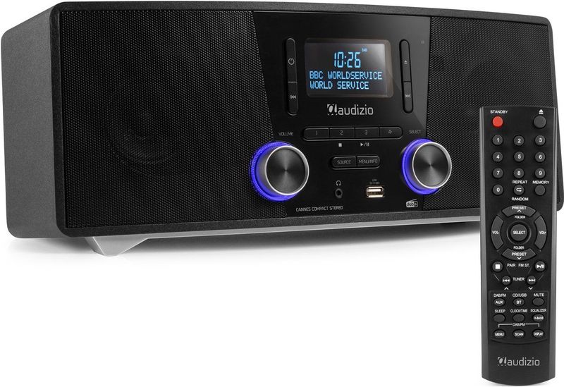 AUDIZIO - Cannes - DAB Radio - Zwart - CD Speler - Bluetooth
