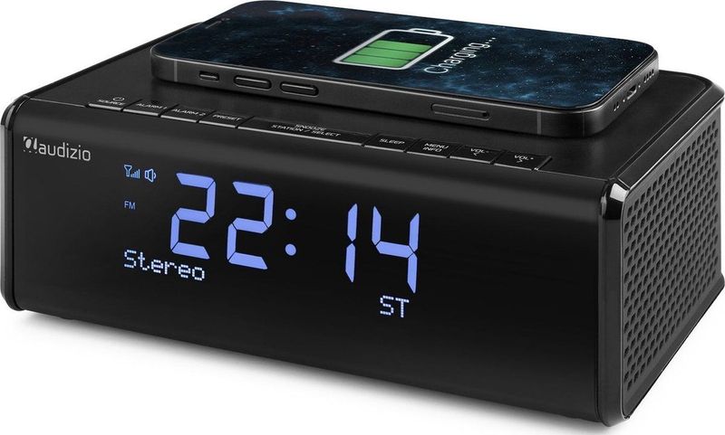 Wekkerradio DAB - Audizio Cuneo - Bluetooth wekkerradio met draadloze oplader