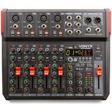 Mengtafel - Vonyx VM-KG08 - 8-kanaals mengpaneel Bluetooth, DSP, mp3 speler en USB audio interface