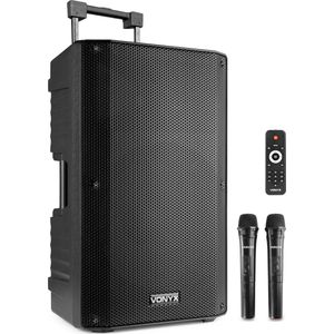 Bluetooth Speaker - Vonyx VSA700 - 1000 Watt - Partybox met 2 microfoons - MP3 - USB - SD