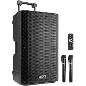 VONYX VSA700 - Party Speaker - Zwart - 1000 Watt - Inclusief 2 Microfoons
