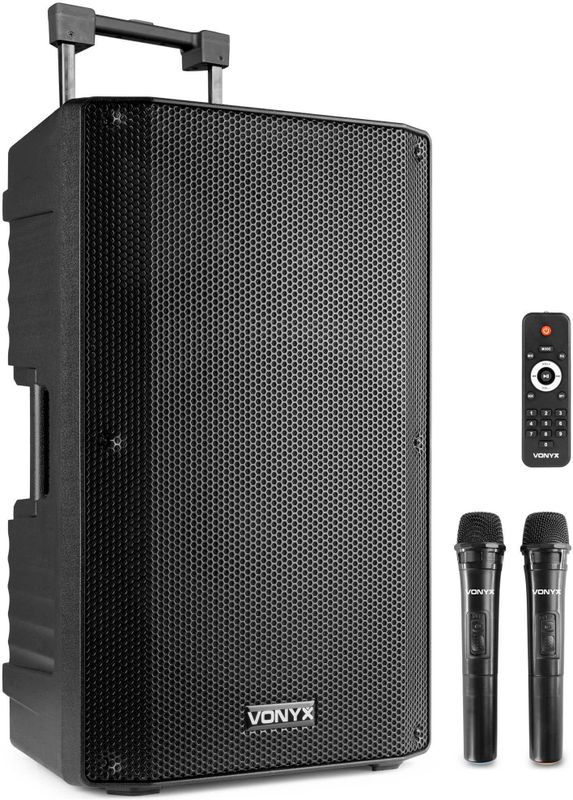 VONYX VSA700 - Party Speaker - Zwart - 1000 Watt - Inclusief 2 Microfoons