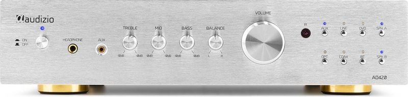 Stereo versterker - Audizio AD420A - 4-kanaals hifi versterker met Bluetooth - Subwoofer aansluiting