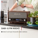 XL DAB radio met Bluetooth model 2023 - Retro radio - DAB+ / FM - Werkt ook op batterijen - Audizio Corno