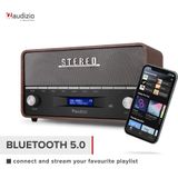 XL DAB radio met Bluetooth model 2023 - Retro radio - DAB+ / FM - Werkt ook op batterijen - Audizio Corno