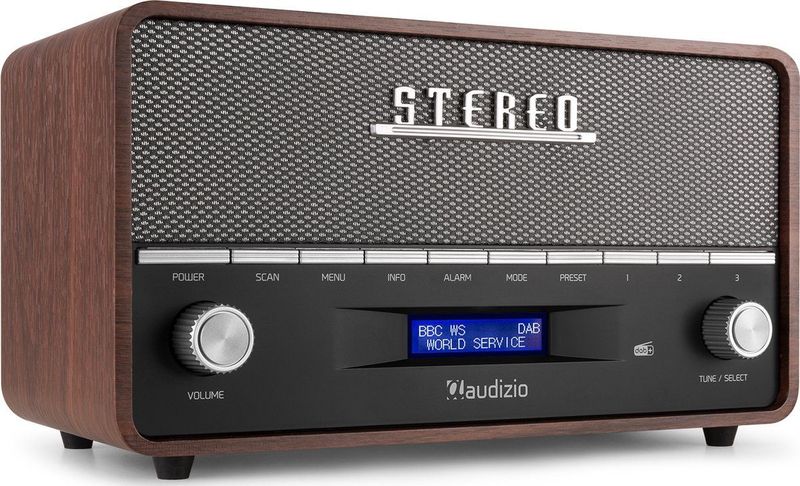 AUDIZIO - Corno - Retro DAB Radio - Grijs - DAB+ - Bluetooth 5.0
