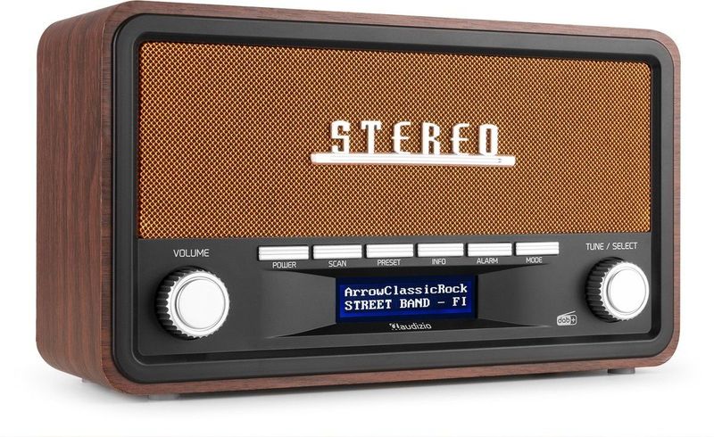 DAB Radio met Bluetooth - Retro - DAB+/FM - Op Batterijen en Netstroom