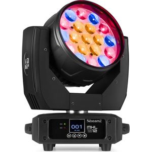 BeamZ MHL1912 wash moving head met 19x 12W LED's, zoom, 3 LED zones, etc.