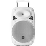 Party speaker Bluetooth - Vonyx Verve46 - 1000 Watt - partybox op accu - 2 draadloze microfoons - wit