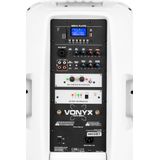 Party speaker Bluetooth - Vonyx Verve46 - 1000 Watt - partybox op accu - 2 draadloze microfoons - wit