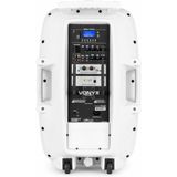 Party speaker Bluetooth - Vonyx Verve46 - 1000 Watt - partybox op accu - 2 draadloze microfoons - wit