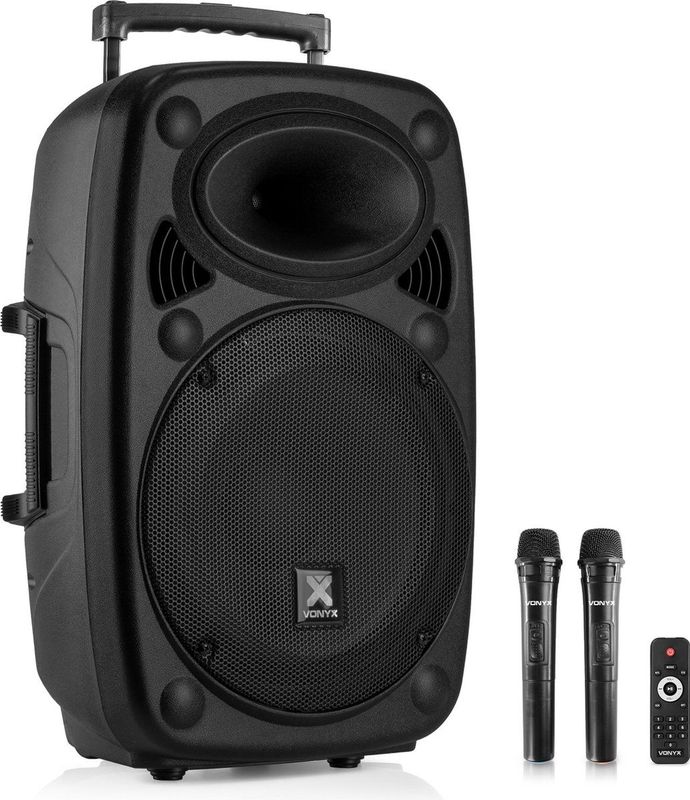 VONYX Verve46 Party Speaker - Zwart - 1000W - Draadloze Microfoons