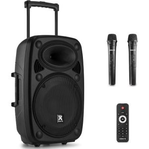 Party speaker Bluetooth - Vonyx Verve38 - 800 Watt - partybox op accu - 2 draadloze microfoons