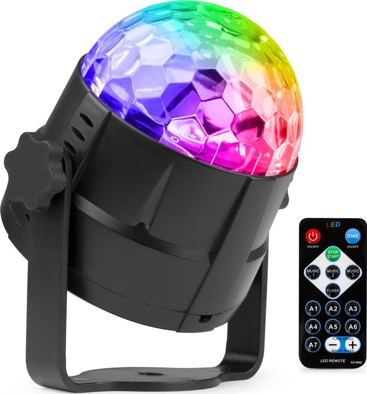 Fuzzix Tornado RGB Discolamp met zuignapstandaard en bevestigingsbeugel