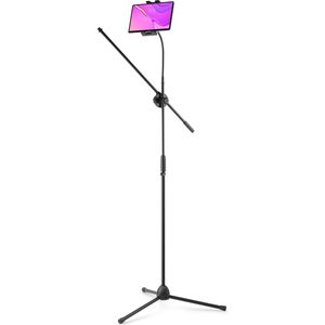Vonyx MS10TH microfoon standaard - Tripod microfoonstatief met tablethouder - Verstelbaar - Zwart