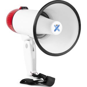 VONYX MEG018 Megafoon - Wit - Met Sirene - Opnamefunctie - AA-Batterijen