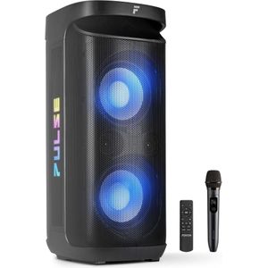 Partybox - Fenton Pulse200 speaker met lichteffecten - Met microfoon en ingebouwde accu