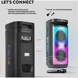 Partybox - Fenton Pulse160 speaker met lichteffecten - Met microfoon en ingebouwde accu