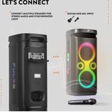 Partybox - Fenton Pulse130 speaker met lichteffecten - Met microfoon en ingebouwde accu