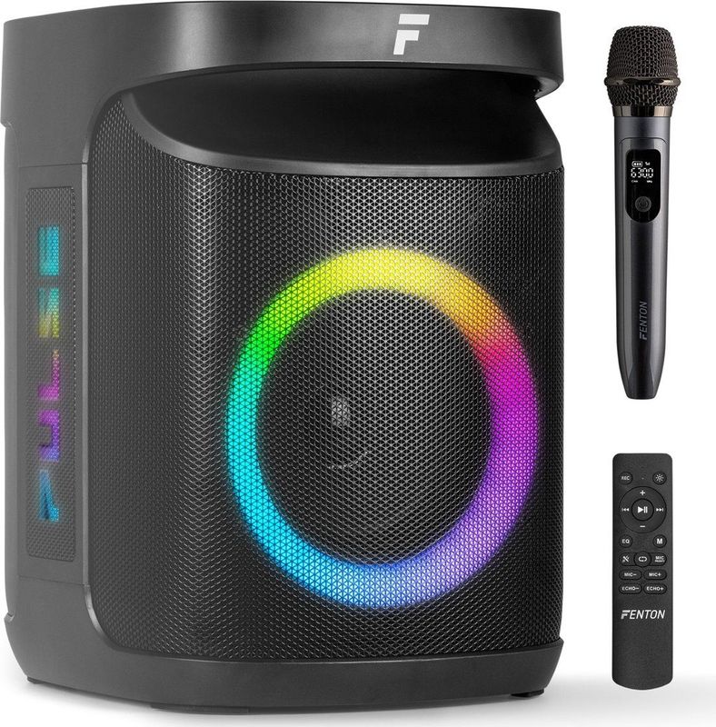 Partybox - Fenton Pulse65 - Speaker Bluetooth - Party speaker met microfoon en accu - spatwaterdicht