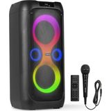 Partybox - Fenton Core130 - Bluetooth speaker met lichteffecten - Met microfoon en oplaadbare accu