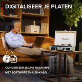 Retro platenspeler met speakers - Audizio RP114BL - Model 2024 - met PC software - Blauw