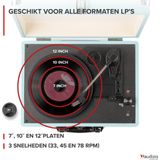 Retro platenspeler met speakers - Audizio RP114BL - Model 2024 - met PC software - Blauw