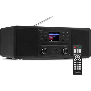 Internetradio - Audizio Avola alles-in-één radio met Bluetooth - DAB+/FM - CD speler - Zwart