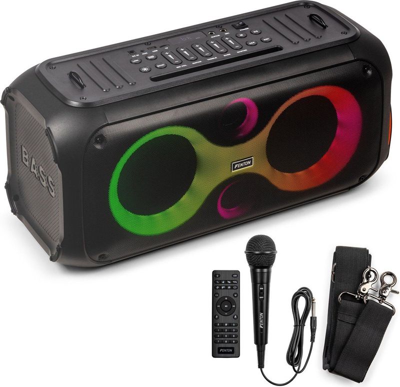 Partybox - Fenton Core120 - Bluetooth speaker draadloos - Draagbare speaker met lichteffecten en accu