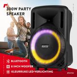Fenton - FT08LED MK2 - Party Speaker - Zwart - 300W - Ingebouwde Accu - Bluetooth