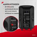 Fenton - FT08LED MK2 - Party Speaker - Zwart - 300W - Ingebouwde Accu - Bluetooth