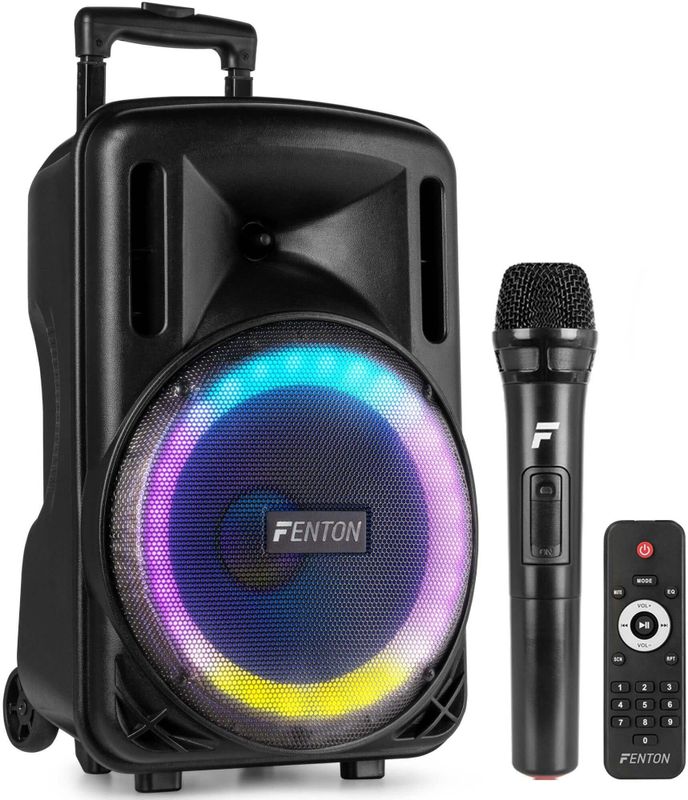 Fenton - FT10LED MK2 - Party Speaker - Zwart - 10 inch Woofer - 450W Vermogen