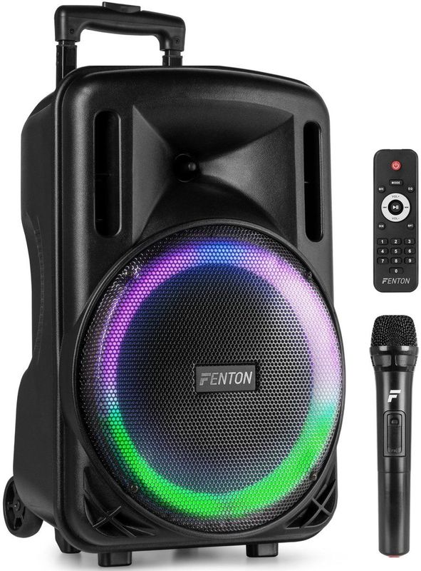 Fenton FT12LED MK2 - Bluetooth Speaker - Karaoke Box - Accu - 12 inch Woofer - 700W