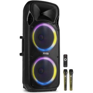 Fenton - FT212LED MK2 - Karaoke Box - Zwart - Met LED’s en Accu