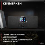 AUDIZIO - Genua - DAB Radio - Bruin - Bluetooth - Wekkerradio